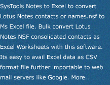 Notes to Excel