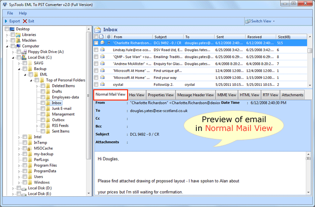 SysTools EML to PST Converter screenshot