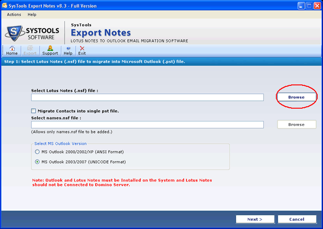 Browse NSF File