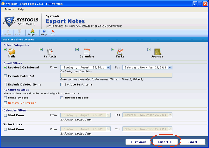 Export NSF to PST