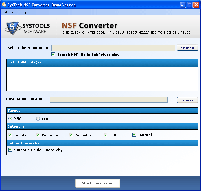Start NSF Converter