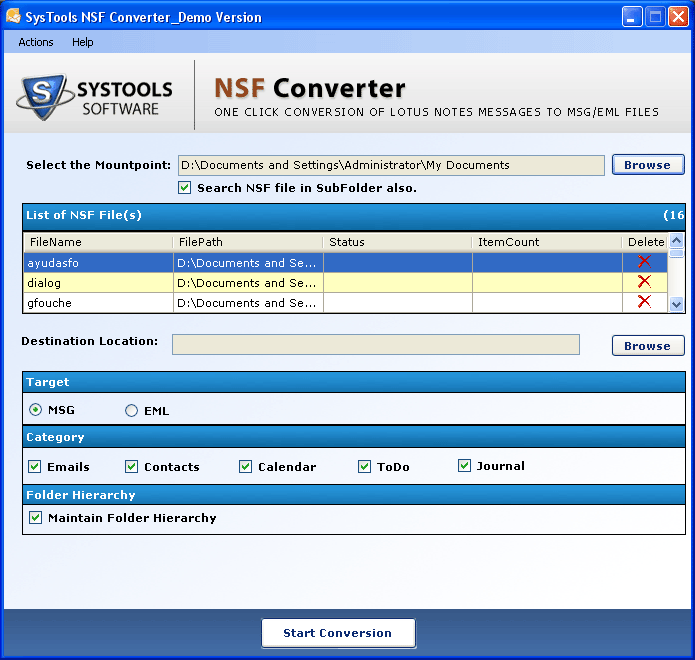 NSF Folders Count