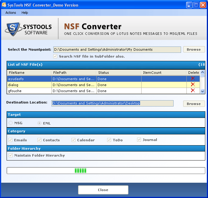 Live view NSF conversions