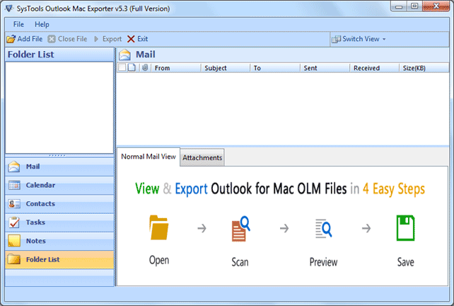 Convert Mac Outlook OLM to PST 5.4