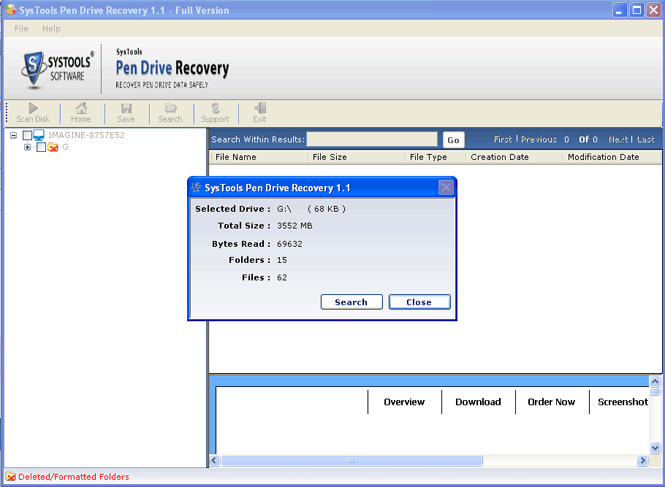 Pen drive recovery starts