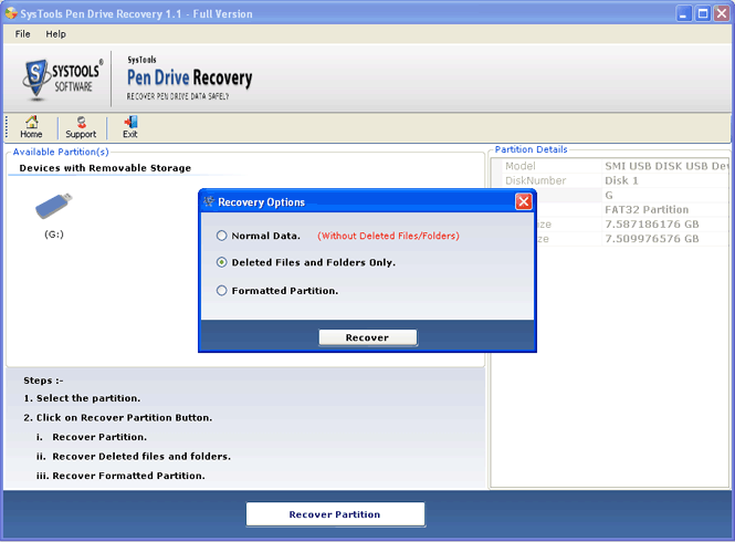 recover deleted file and folders