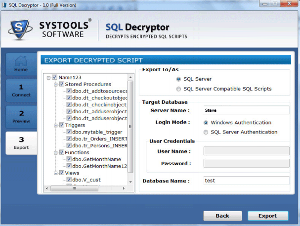 SQL Decryptor screenshot