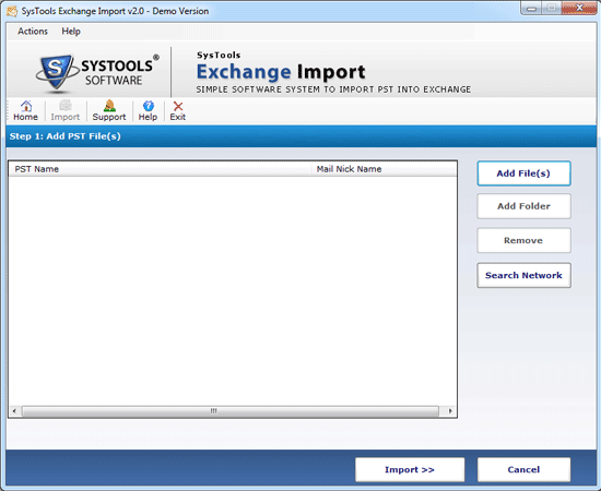 Import Outlook 2003 to Exchange 2010 screenshot
