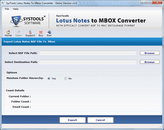 Lotus Notes to MBOX screenshot