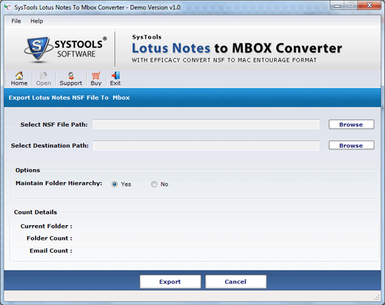 SysTools Lotus Notes to MBOX Converter screenshot