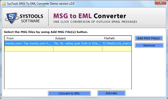 Easy MSG2EML Converter Tool screenshot Easy MSG2EML Converter Tool screenshot