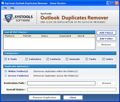 Remove Outlook duplicates Free screenshot