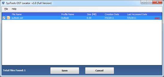 Outlook OST Locator screenshot Outlook OST Locator screenshot