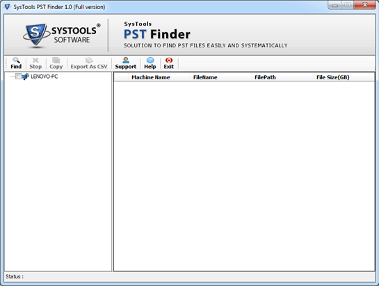 Outlook PST Finder screenshot