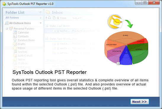FREE Outlook PST Reporter software