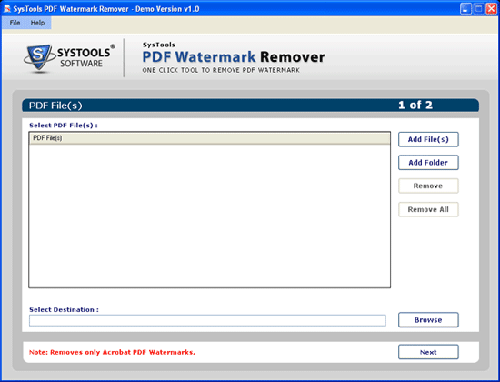 SysTools PDF Watermark Remover screenshot