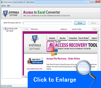 Screenshot Access to Excel Software