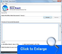 Screenshot DOCX Recovery