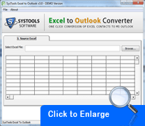 Screenshot Excel to Outlook contacts conversion software
