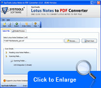 Screenshot Lotus Notes to PDF Converter