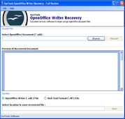 Screenshot Open Office Writer Recovery