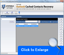 Screenshot Outlook Cached Contacts Recovery
