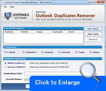 Screenshot Outlook Duplicates Remover