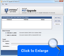 Screenshot PST Upgrade