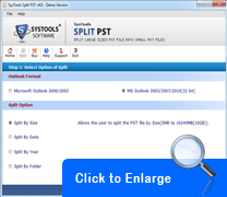 Screenshot Split PST