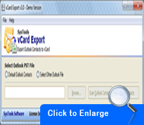 Screenshot vCard Export 