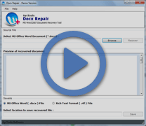 Watch step-by-step video to recover Word DOCX formatted documents