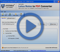 Watch step-by-step video to convert Lotus Notes to PDF file format