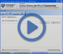 Watch step-by-step video to convert Lotus Notes to Word file format