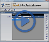 Watch step-by-step video to recover Outlook cached contacts 