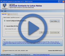 Watch step-by-step video of Outlook Contacts to Lotus Notes