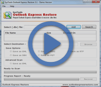 Watch step-by-step video of Outlook Express Restore