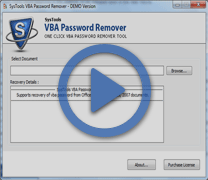 Watch step-by-step video of VBA Password Remover
