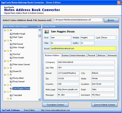 Notes Contacts to Outlook 7.0