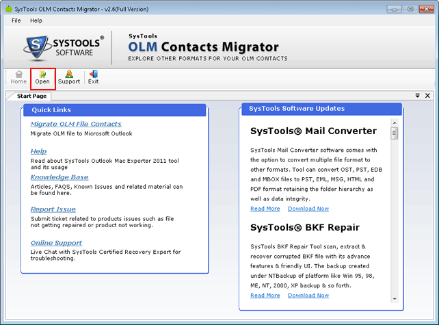 SysTools OLM Contacts Migrator screenshot