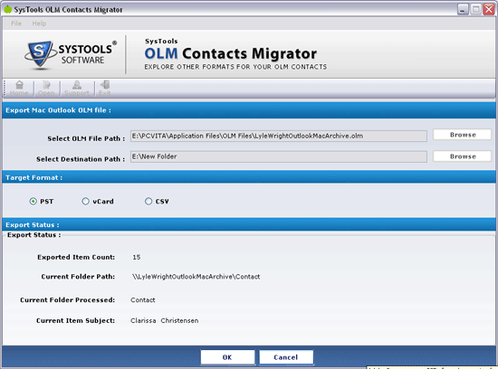 Convert Mac Address Book to Outlook screenshot