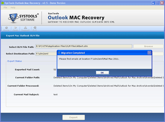 SysTools Outlook Mac Recovery