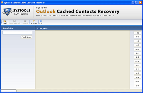 Click to view Outlook Cached Contacts Recovery Tool 2.3 screenshot