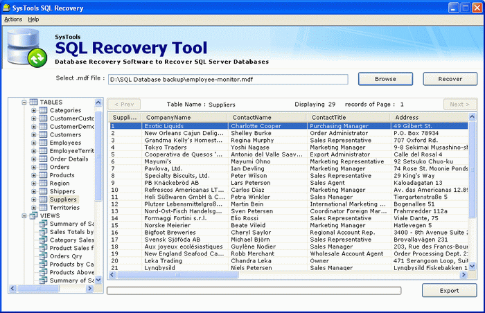 How to Recover SQL Database screenshot