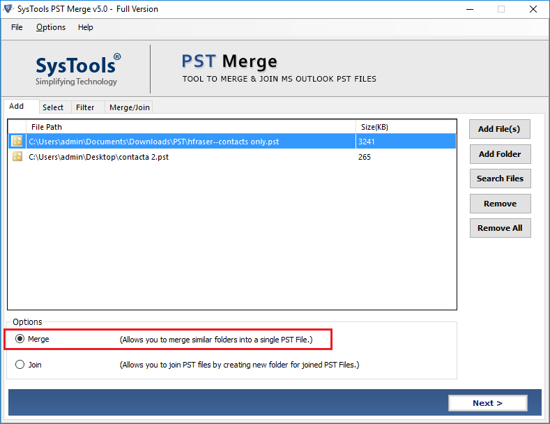 Outlook-Kontakte Zusammenführen