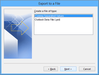 Exportar contactos a CSV