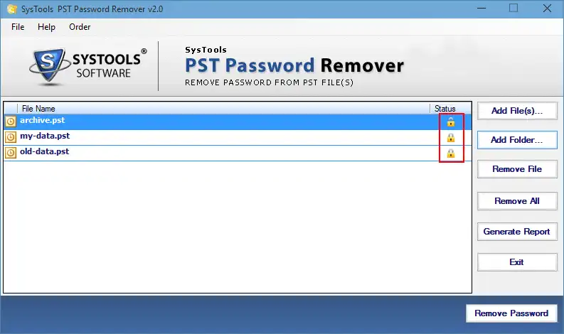 successfully remove password from PST file