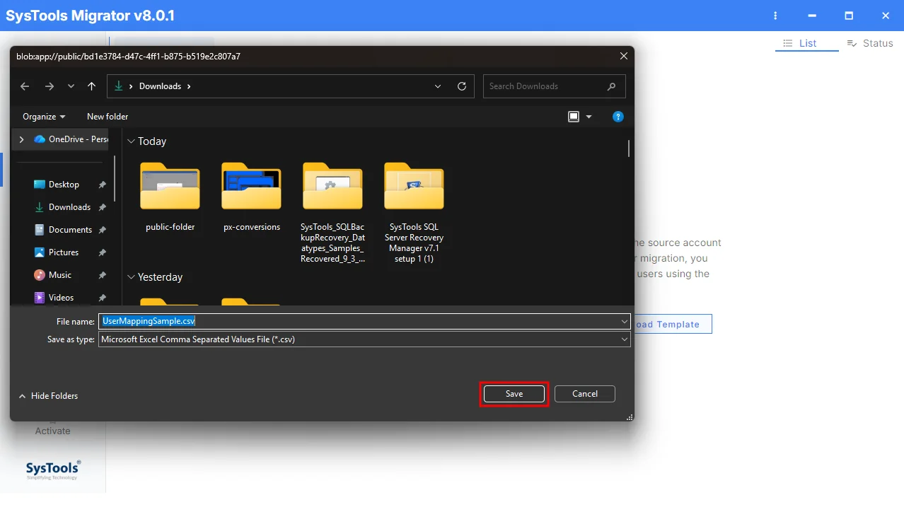 download template