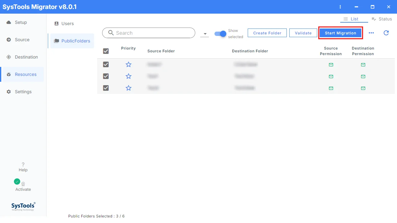 start migration