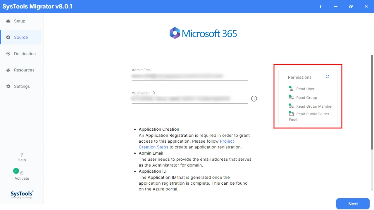 Source Permissions Validated