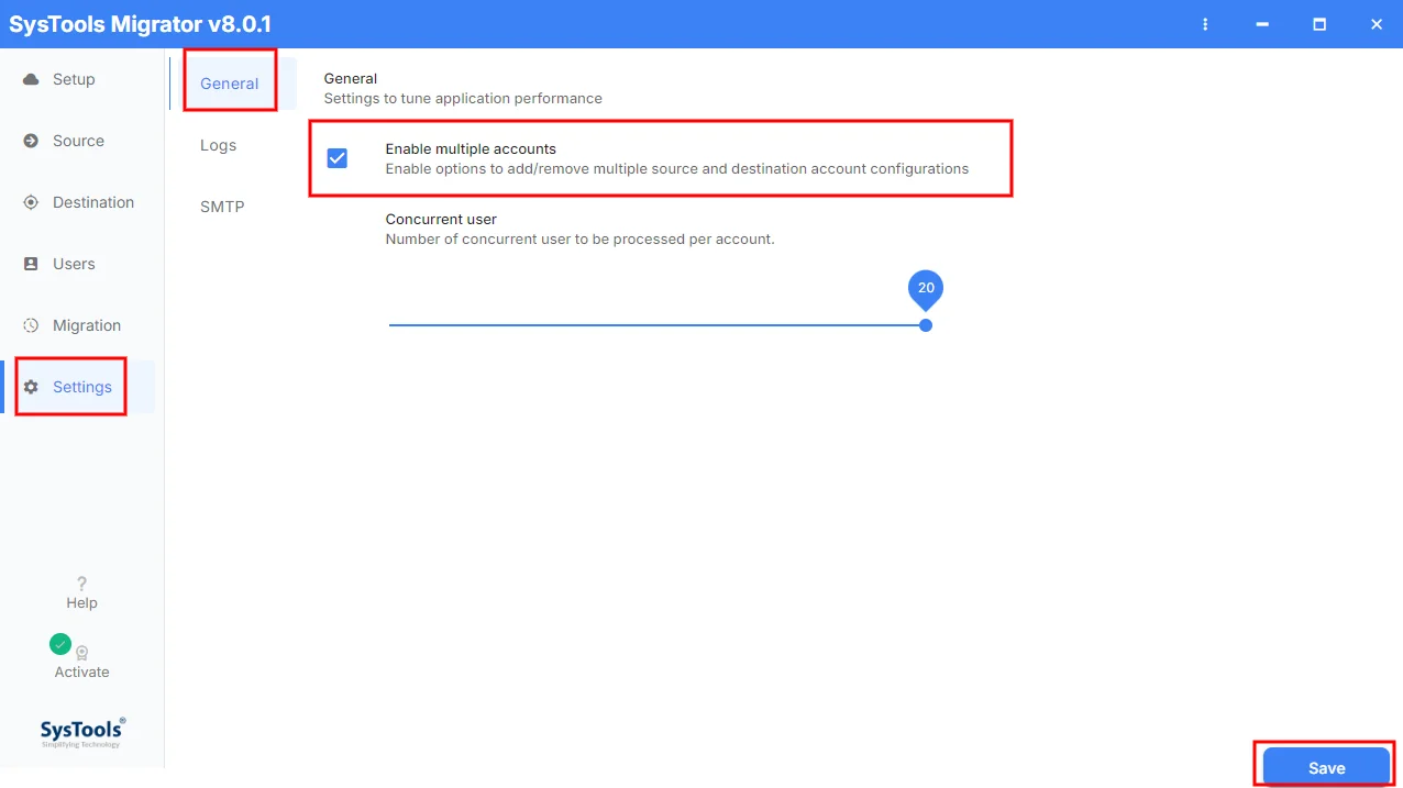 general settings